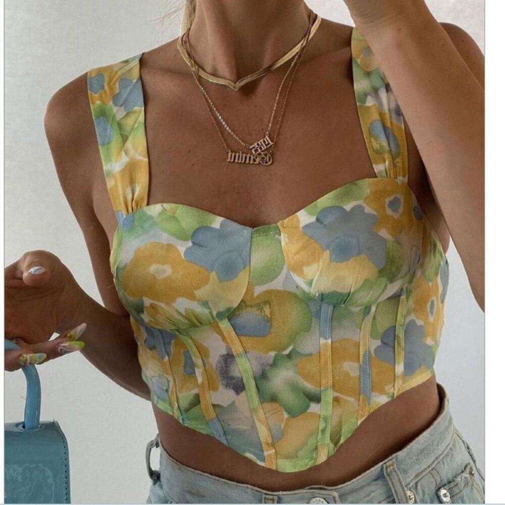 CIDER A Refreshing Summer Corset Crop Top Medium M